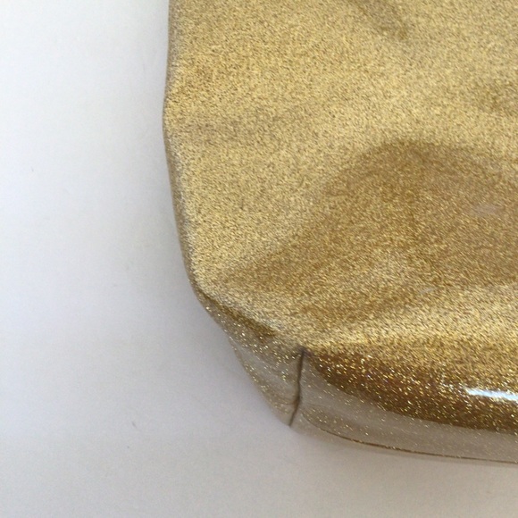 KATE SPADE HOLIDAY DRIVE GOLD GLITTER TOTE AND MATCHING POUCH - Picture 11 of 16